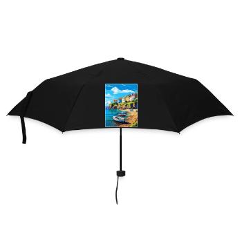New Quay Wales Uk Vintage Travel Poster Souvenir - Umbrella (small) - black - Front