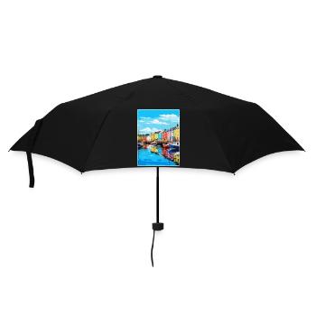 Plymouth England Uk Vintage Travel Poster Souvenir - Umbrella (small) - black - Front