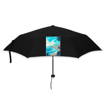 Nizza Frankreich Vintage Reiseplakat WPA Kunst Souvenir - Regenschirm (klein) - Schwarz - Vorne
