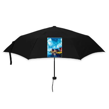 Trelleborg Sweden Vintage Travel Poster Souvenir - Umbrella (small) - black - Front