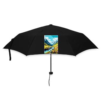 Hohe Tauern Österreich Vintage Reiseplakat Souvenir - Regenschirm (klein) - Schwarz - Vorne