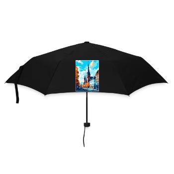Darmstadt Germany Vintage Travel Poster Souvenir - Umbrella (small) - black - Front