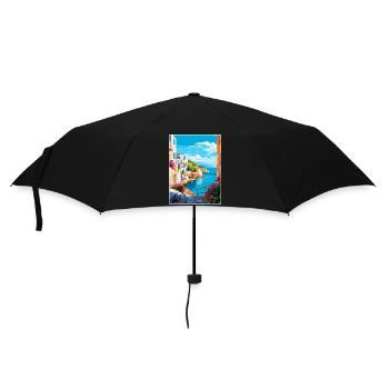 Rhodes Grèce Vintage Voyage Poster WPA Souvenir - Parapluie standard - noir - Devant