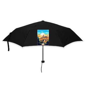 Toledo Spanien Vintage Reiseposter WPA Souvenir - Regenschirm (klein) - Schwarz - Vorne