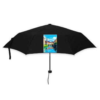 Ljubljana Slovénie Affiche de voyage vintage souvenir - Parapluie standard - noir - Devant