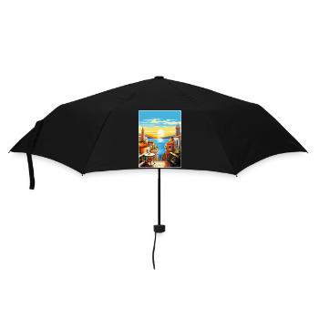 Malaga Espagne Affiche de voyage vintage WPA Souvenir - Parapluie standard - noir - Devant