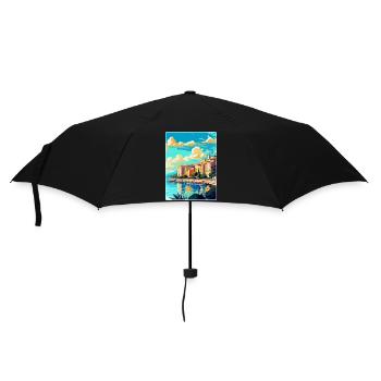 Cannes France Vintage Travel Poster WPA Souvenir - Umbrella (small) - black - Front