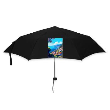 Funchal Portugal Vintage Reiseplakat Souvenir - Regenschirm (klein) - Schwarz - Vorne