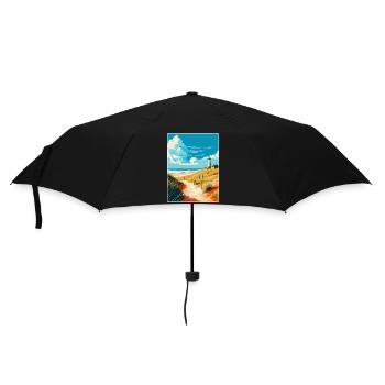 Insel Sylt Deutschland Vintage Reiseplakat Souvenir - Regenschirm (klein) - Schwarz - Vorne