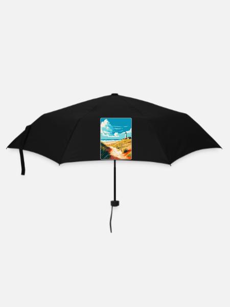 Insel Sylt Deutschland Vintage Reiseplakat Souvenir - Regenschirm (klein) - Schwarz