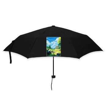 Affiche de voyage vintage de la Grèce antique Olympi WPA - Parapluie standard - noir - Devant