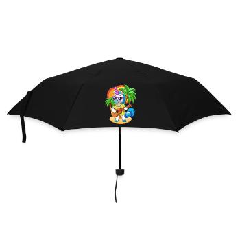 Lustige Einhorn Cartoon Sommer Strand Sonnenbrille - Regenschirm (klein) - Schwarz - Vorne
