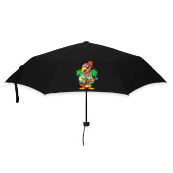 Lustige Papageien-Cartoon-Sommer-Strand-Sonnenbrille - Regenschirm (klein) - Schwarz - Vorne
