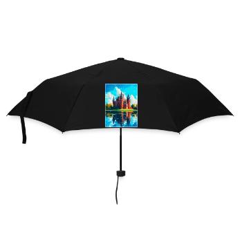 De Haar Castle Netherlands Vintage Travel Poster - Umbrella (small) - black - Front