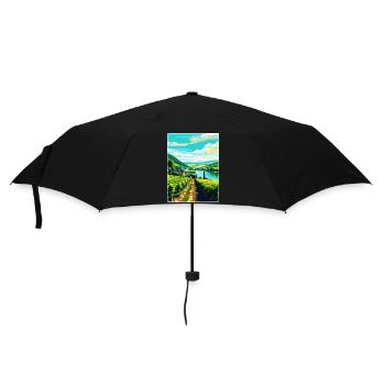 Affiche de voyage vintage de la vallée de la Moselle en Allemagne WPA - Parapluie standard - noir - Devant