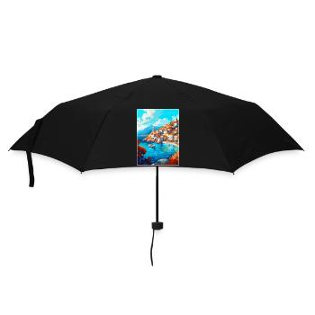 Hydra Greece Vintage Travel Poster WPA Souvenir - Umbrella (small) - black - Front