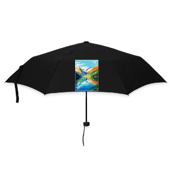 Die Fjorde Norwegen Vintage Reiseplakat Souvenir - Regenschirm (klein) - Schwarz - Vorne