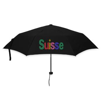 SUISSE. HUMOUR. PAYS. DRAPEAU. GENEVE. LAUSANNE - Parapluie standard - noir - Devant