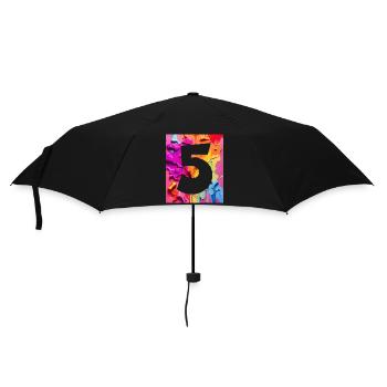 NON. 5 NUMÉRO 5 COLORÉ 5E ANNIVERSAIRE - Parapluie standard - noir - Devant