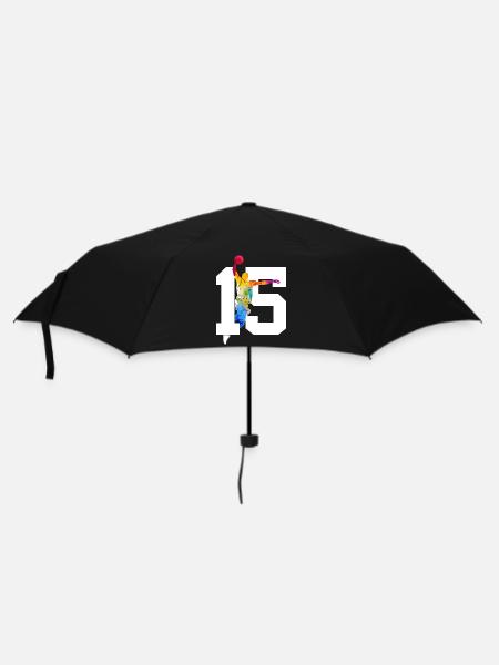 NUMMER 15 BASKETBALL 15. GEBURTSTAG - Regenschirm (klein) - Schwarz
