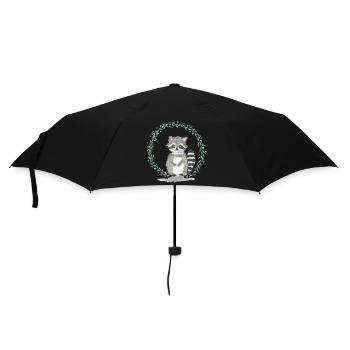racoon - Umbrella (small) - black - Front