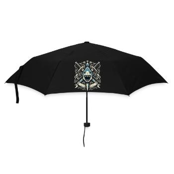 Böser Hai Logo - Regenschirm (klein) - Schwarz - Vorne