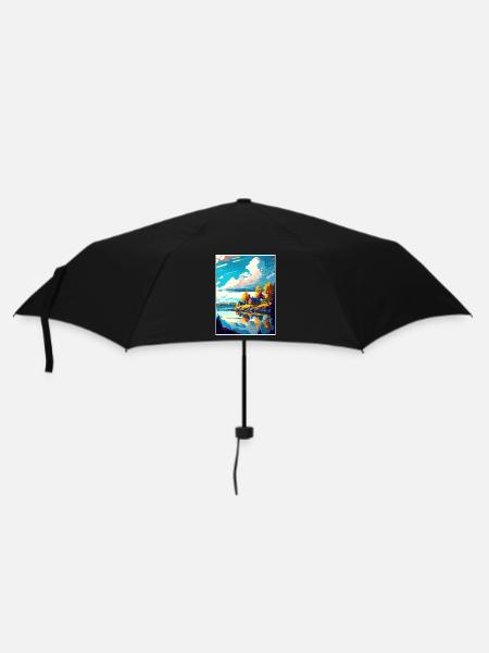 Umea Schweden Vintage Reiseposter WPA Souvenir - Regenschirm (klein) - Schwarz