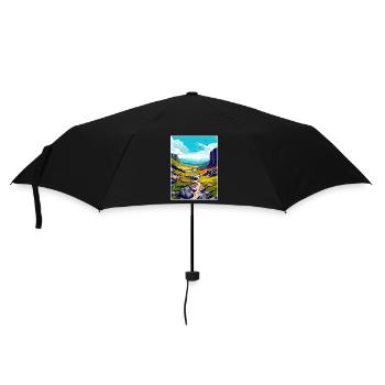 Hohe Tasse Nick Cumbria Vintage Reiseposter WPA - Regenschirm (klein) - Schwarz - Vorne