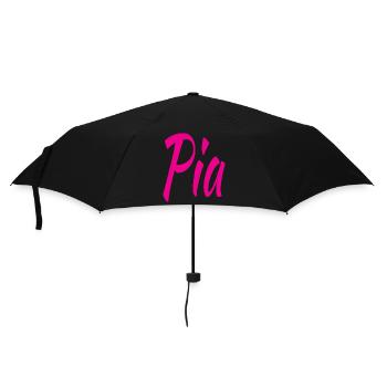 Pia Neon Script auf Schwarz - Regenschirm (klein) - Schwarz - Vorne