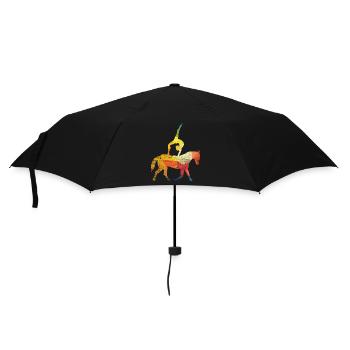 Schwindelfreie Voltigierkunst Turnier - Regenschirm (klein) - Schwarz - Vorne
