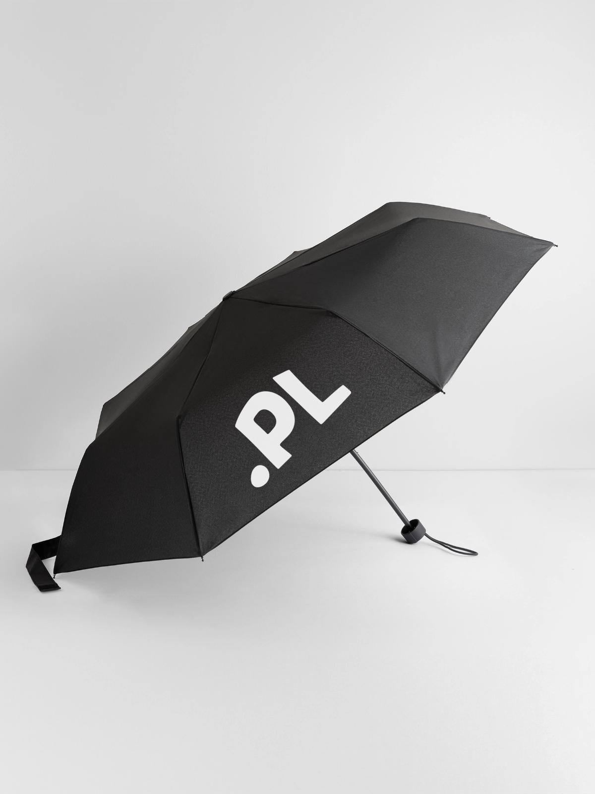Polen Internet-Code des Landes - Regenschirm (klein) - Schwarz - Vorne