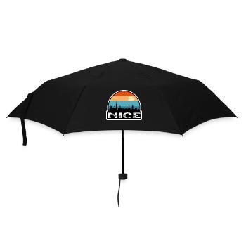 Nizza Frankreich Flagge Skyline Reisesouvenir - Regenschirm (klein) - Schwarz - Vorne