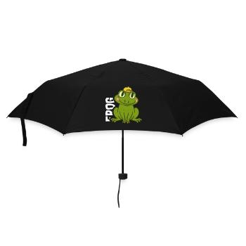 Quakender Laubfrosch Teichbewohner - Regenschirm (klein) - Schwarz - Vorne