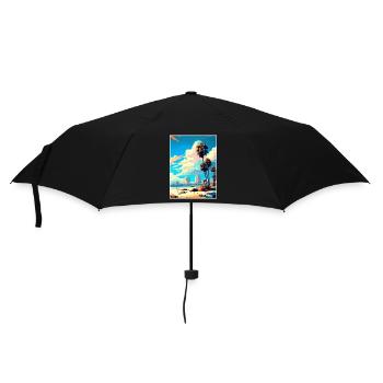 Long Beach Kalifornien Cali Vintage Reiseposter - Regenschirm (klein) - Schwarz - Vorne