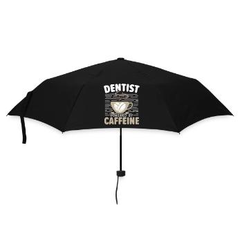 Zahnarzt mit Koffein Zahnarzt Zähne - Regenschirm (klein) - Schwarz - Vorne