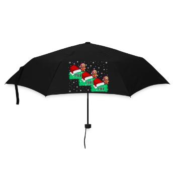 Ho Ho Ho Lebkuchenmännchen - Regenschirm (klein) - Schwarz - Vorne