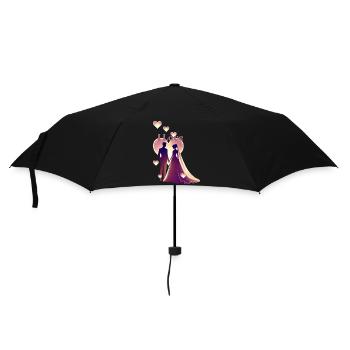 Pärchen - I Love - Regenschirm (klein) - Schwarz - Vorne