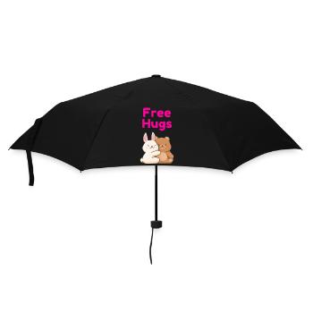 Free Hugs - Regenschirm (klein) - Schwarz - Vorne