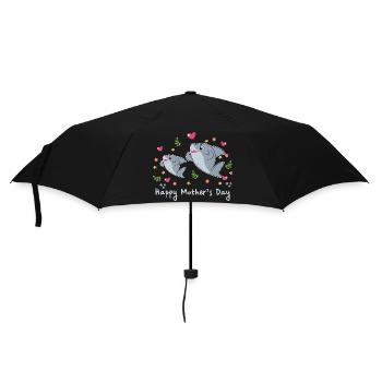 Animal Mom Shark zum Muttertag - Regenschirm (klein) - Schwarz - Vorne