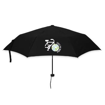 Abenteuerlustiger Radfahrer Weltreise - Regenschirm (klein) - Schwarz - Vorne