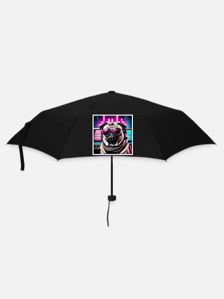 Cool Pug - Regenschirm (klein) - Schwarz