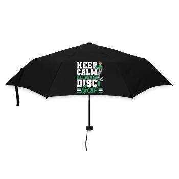 Ruhig bleiben und Disc Golf spielen Freizeit-Werfe - Regenschirm (klein) - Schwarz - Vorne