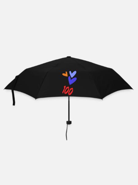 100. 100 JAHRE. 100-jähriges JUBILÄUM. GEBURTSTAG 100 - Regenschirm (klein) - Schwarz