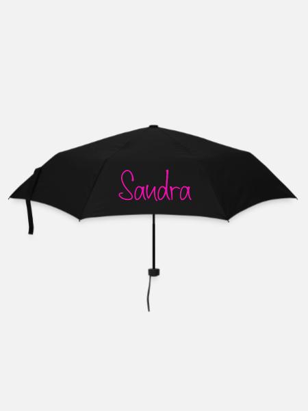 Sandra Neon-Handschrift - Regenschirm (klein) - Schwarz