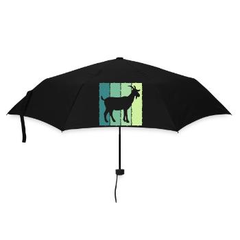 Ziege im Blockfarben-Design - Regenschirm (klein) - Schwarz - Vorne