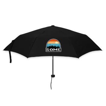 Rom Italien Flagge Skyline Reisesouvenir - Regenschirm (klein) - Schwarz - Vorne