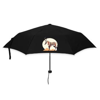 Oryx Buntes Aquarell Cartoon Kawaii Tier - Regenschirm (klein) - Schwarz - Vorne