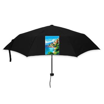 Côte d Azur Frankreich Vintage Reiseplakat Souvenir - Regenschirm (klein) - Schwarz - Vorne