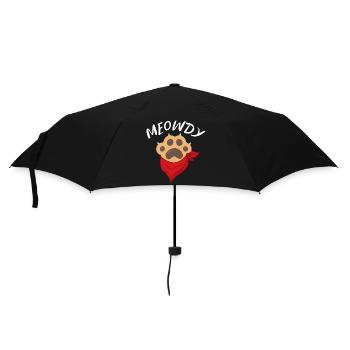 Meowdy Funny Cowboy Katzenpfote - Regenschirm (klein) - Schwarz - Vorne