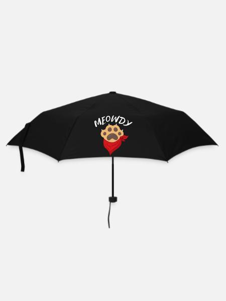 Meowdy Funny Cowboy Katzenpfote - Regenschirm (klein) - Schwarz